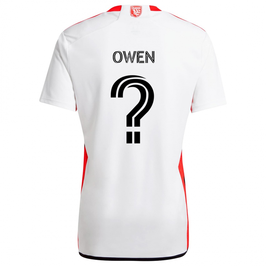 Børn Connor Owen #0 Hvid Rød Udebane Spillertrøjer 2024/25 Trøje T-Shirt