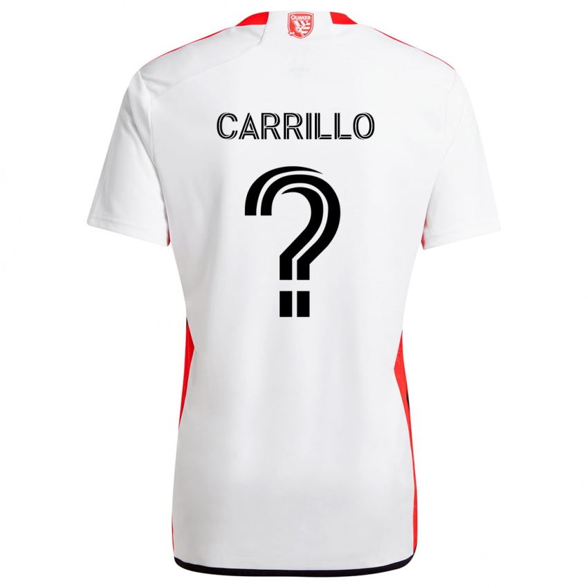 Børn Israel Carrillo #0 Hvid Rød Udebane Spillertrøjer 2024/25 Trøje T-Shirt