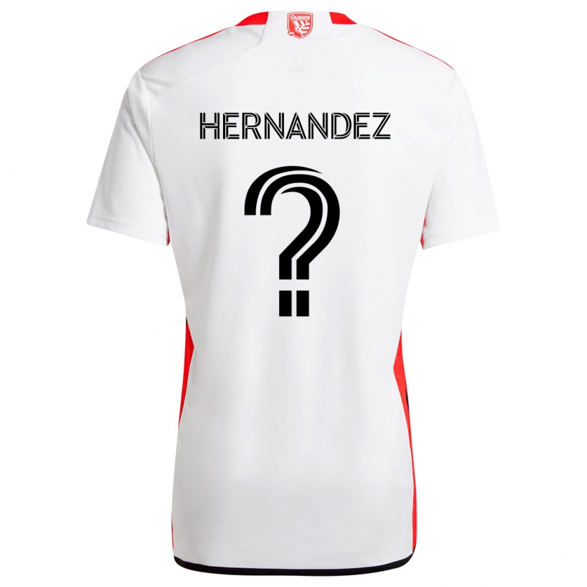 Børn Oliver Hernandez #0 Hvid Rød Udebane Spillertrøjer 2024/25 Trøje T-Shirt