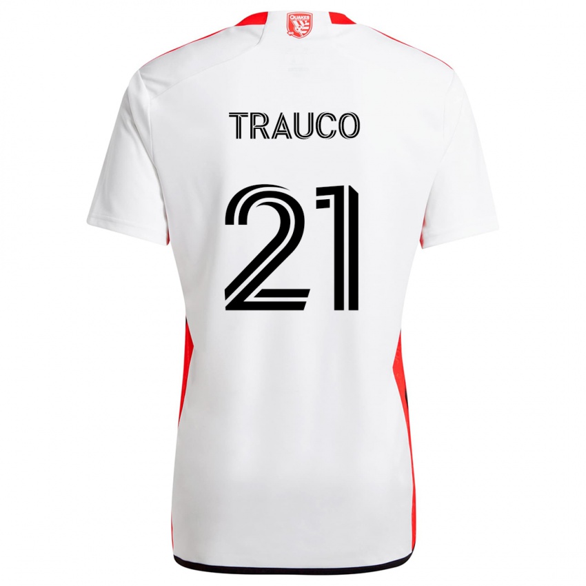 Børn Miguel Trauco #21 Hvid Rød Udebane Spillertrøjer 2024/25 Trøje T-Shirt