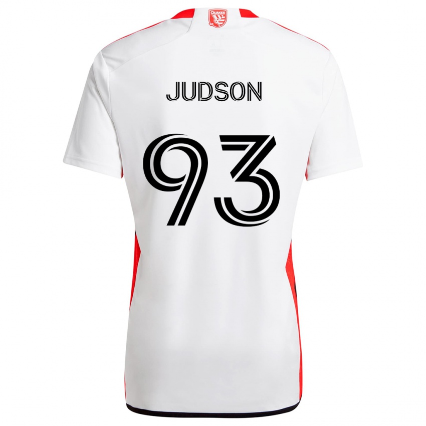 Børn Judson #93 Hvid Rød Udebane Spillertrøjer 2024/25 Trøje T-Shirt