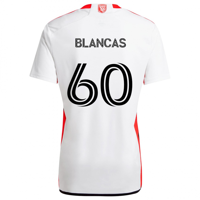 Børn Eduardo Blancas #60 Hvid Rød Udebane Spillertrøjer 2024/25 Trøje T-Shirt