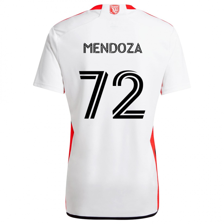 Børn Edwyn Mendoza #72 Hvid Rød Udebane Spillertrøjer 2024/25 Trøje T-Shirt