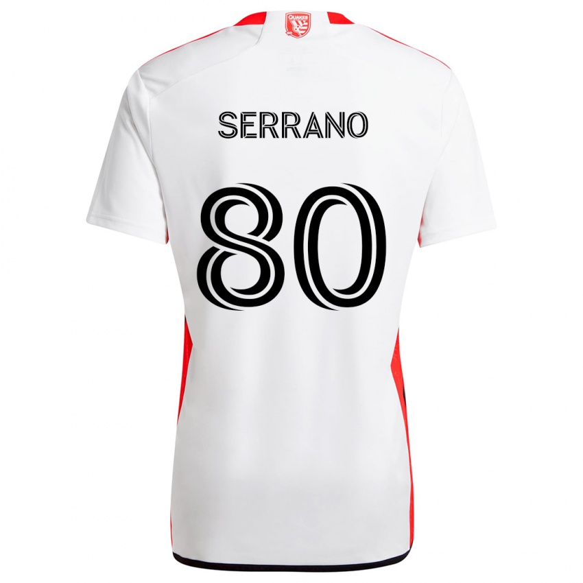 Børn David Serrano #80 Hvid Rød Udebane Spillertrøjer 2024/25 Trøje T-Shirt