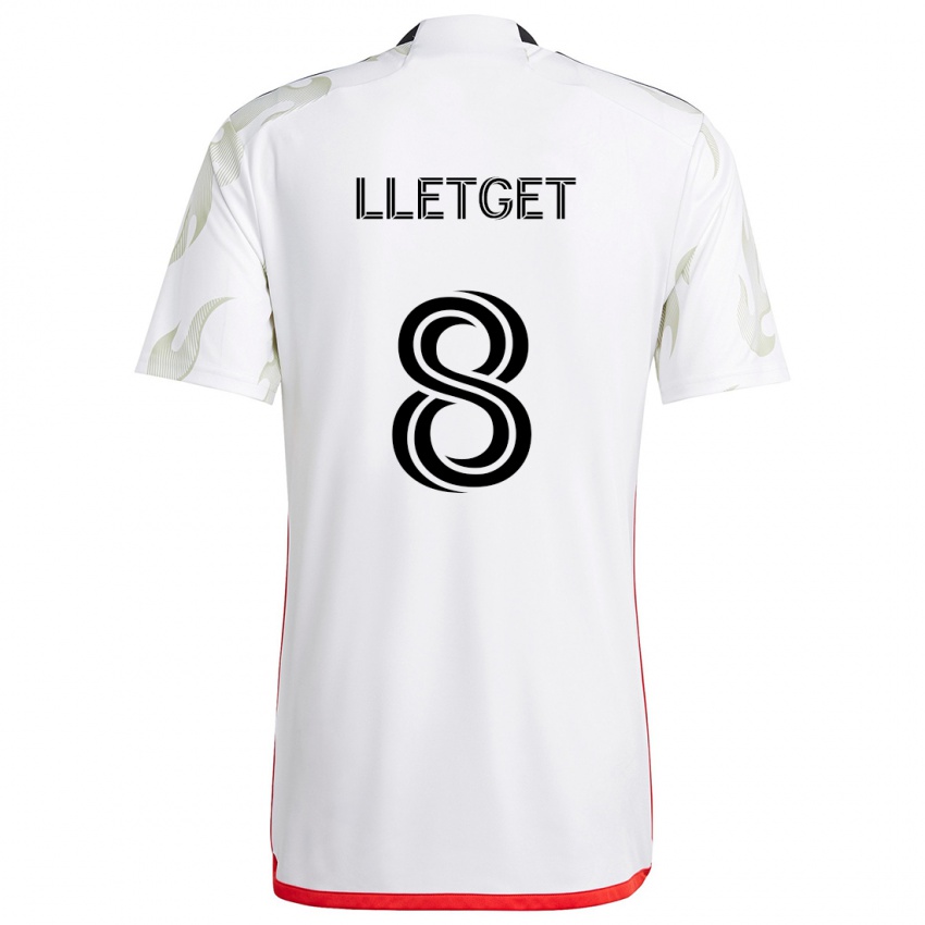 Børn Sebastian Lletget #8 Hvid Rød Sort Udebane Spillertrøjer 2024/25 Trøje T-Shirt