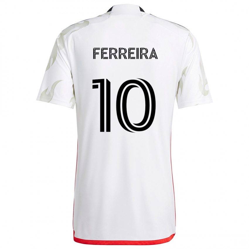 Børn Jesús Ferreira #10 Hvid Rød Sort Udebane Spillertrøjer 2024/25 Trøje T-Shirt