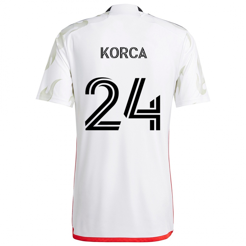 Børn Amet Korca #24 Hvid Rød Sort Udebane Spillertrøjer 2024/25 Trøje T-Shirt