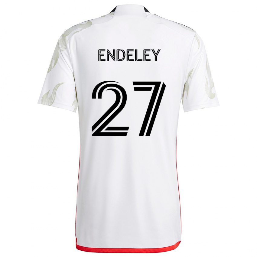 Børn Herbert Endeley #27 Hvid Rød Sort Udebane Spillertrøjer 2024/25 Trøje T-Shirt