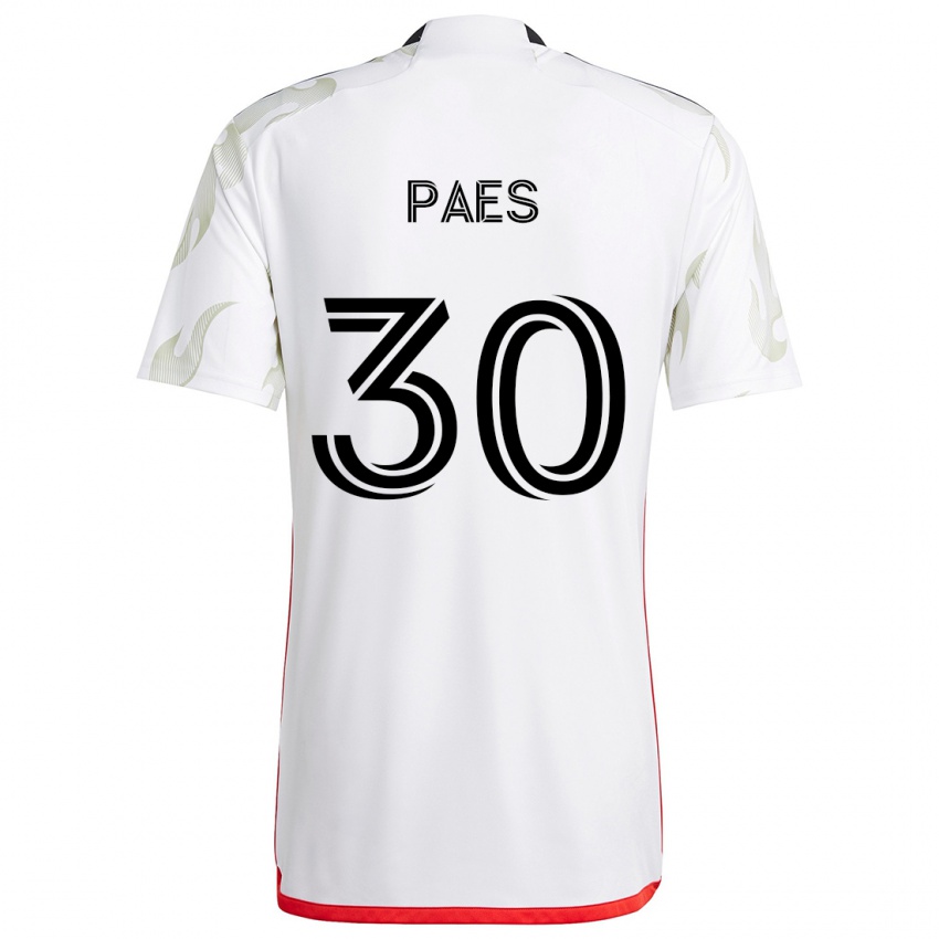 Børn Maarten Paes #30 Hvid Rød Sort Udebane Spillertrøjer 2024/25 Trøje T-Shirt