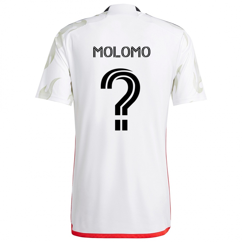 Børn Zach Molomo #0 Hvid Rød Sort Udebane Spillertrøjer 2024/25 Trøje T-Shirt