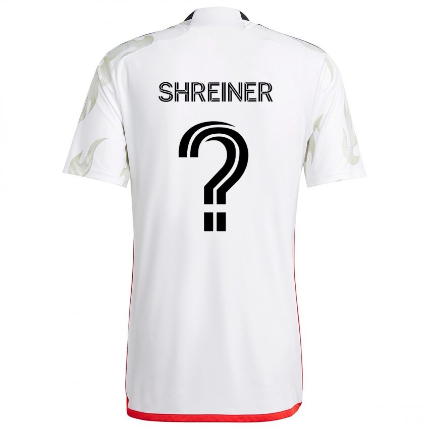 Børn Luke Shreiner #0 Hvid Rød Sort Udebane Spillertrøjer 2024/25 Trøje T-Shirt