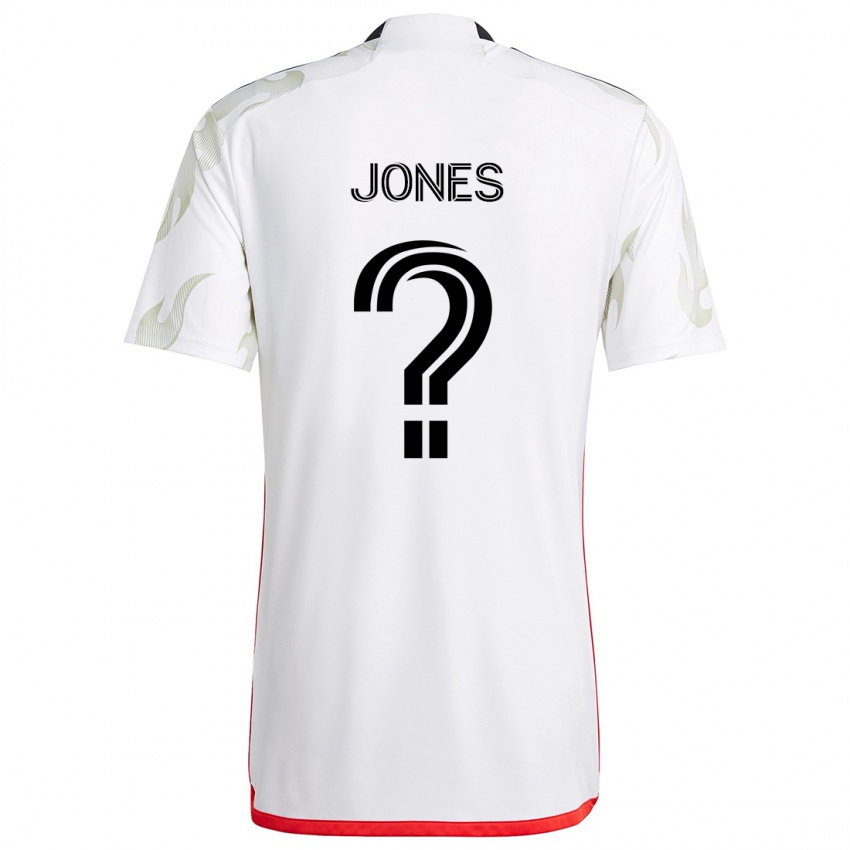 Børn Jordan Jones #0 Hvid Rød Sort Udebane Spillertrøjer 2024/25 Trøje T-Shirt