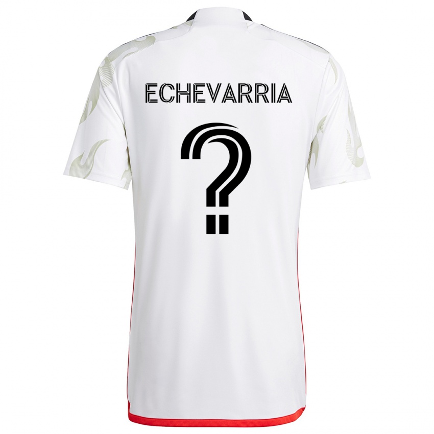 Børn Diego Echevarria #0 Hvid Rød Sort Udebane Spillertrøjer 2024/25 Trøje T-Shirt