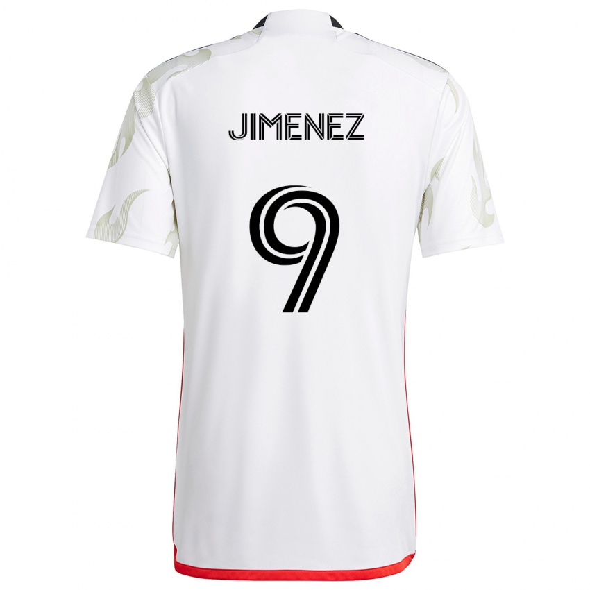 Børn Jesús Jiménez #9 Hvid Rød Sort Udebane Spillertrøjer 2024/25 Trøje T-Shirt