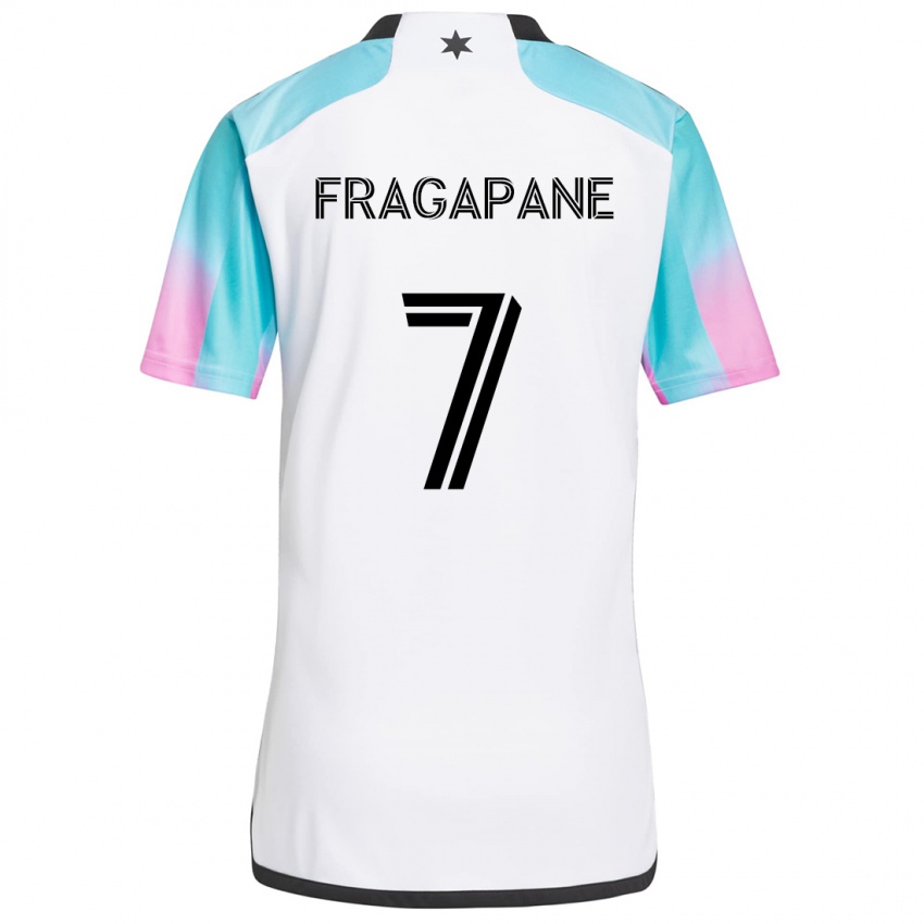 Børn Franco Fragapane #7 Hvid Blå Sort Udebane Spillertrøjer 2024/25 Trøje T-Shirt