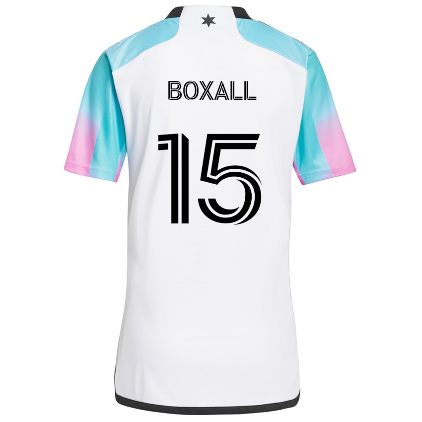 Børn Michael Boxall #15 Hvid Blå Sort Udebane Spillertrøjer 2024/25 Trøje T-Shirt