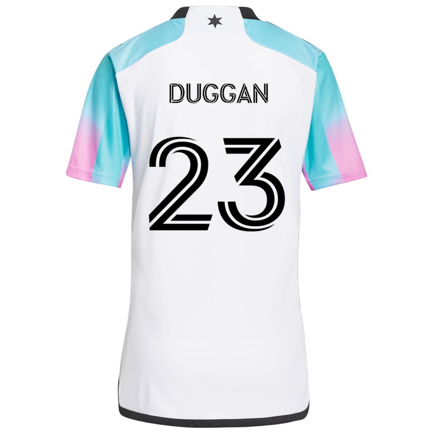 Børn Morris Duggan #23 Hvid Blå Sort Udebane Spillertrøjer 2024/25 Trøje T-Shirt