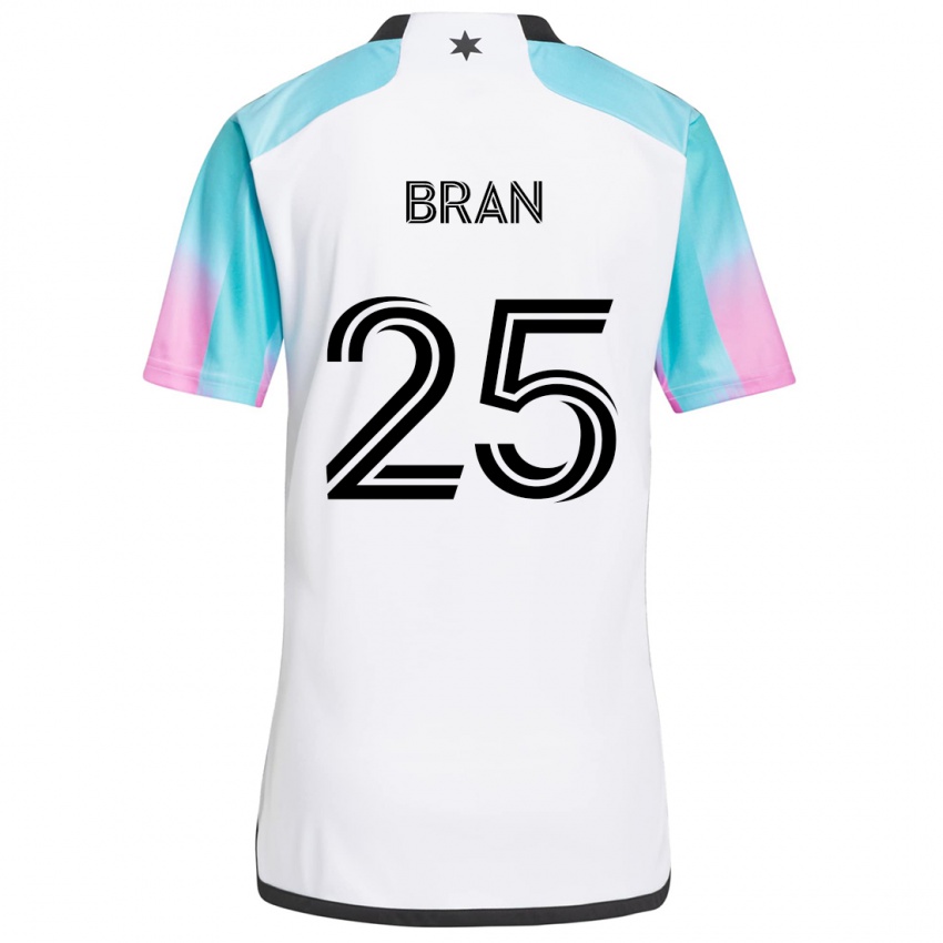 Børn Alejandro Bran #25 Hvid Blå Sort Udebane Spillertrøjer 2024/25 Trøje T-Shirt