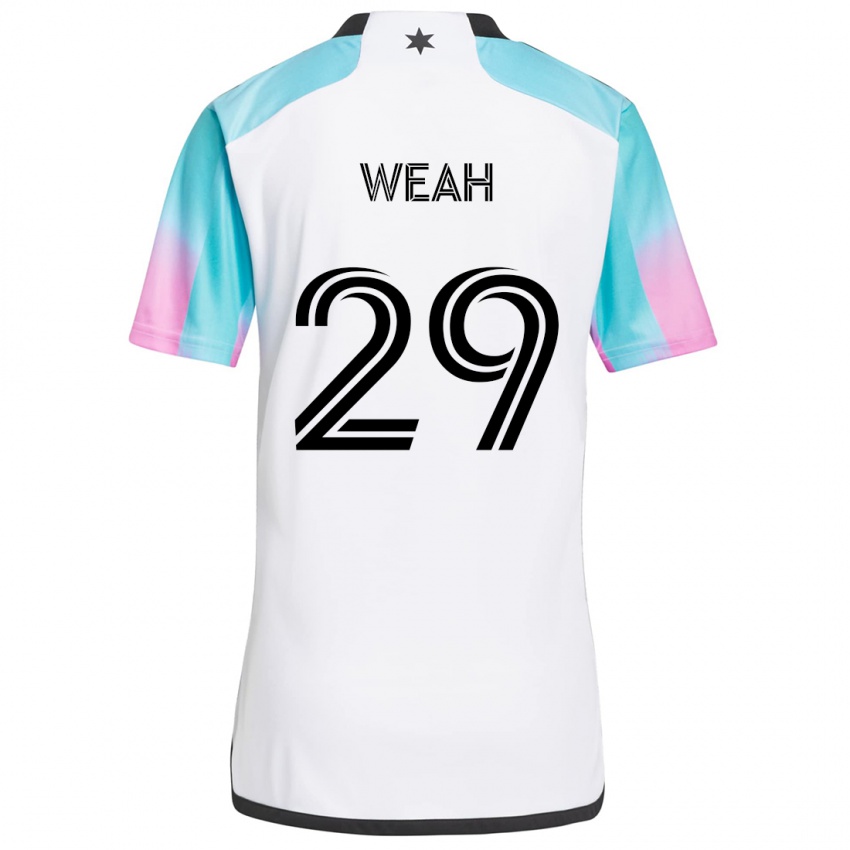 Børn Patrick Weah #29 Hvid Blå Sort Udebane Spillertrøjer 2024/25 Trøje T-Shirt