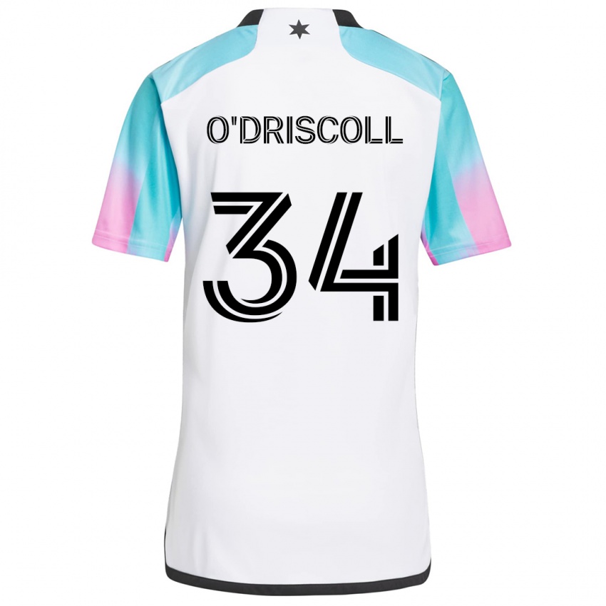 Børn Rory O'driscoll #34 Hvid Blå Sort Udebane Spillertrøjer 2024/25 Trøje T-Shirt