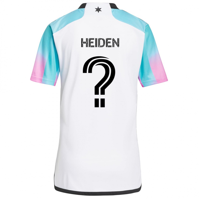 Børn Adam Heiden #0 Hvid Blå Sort Udebane Spillertrøjer 2024/25 Trøje T-Shirt