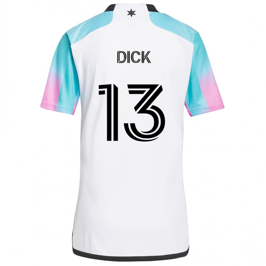 Børn Eric Dick #13 Hvid Blå Sort Udebane Spillertrøjer 2024/25 Trøje T-Shirt