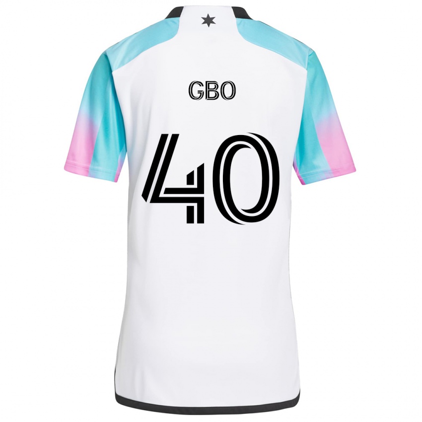 Børn Cedrik Gbo #40 Hvid Blå Sort Udebane Spillertrøjer 2024/25 Trøje T-Shirt