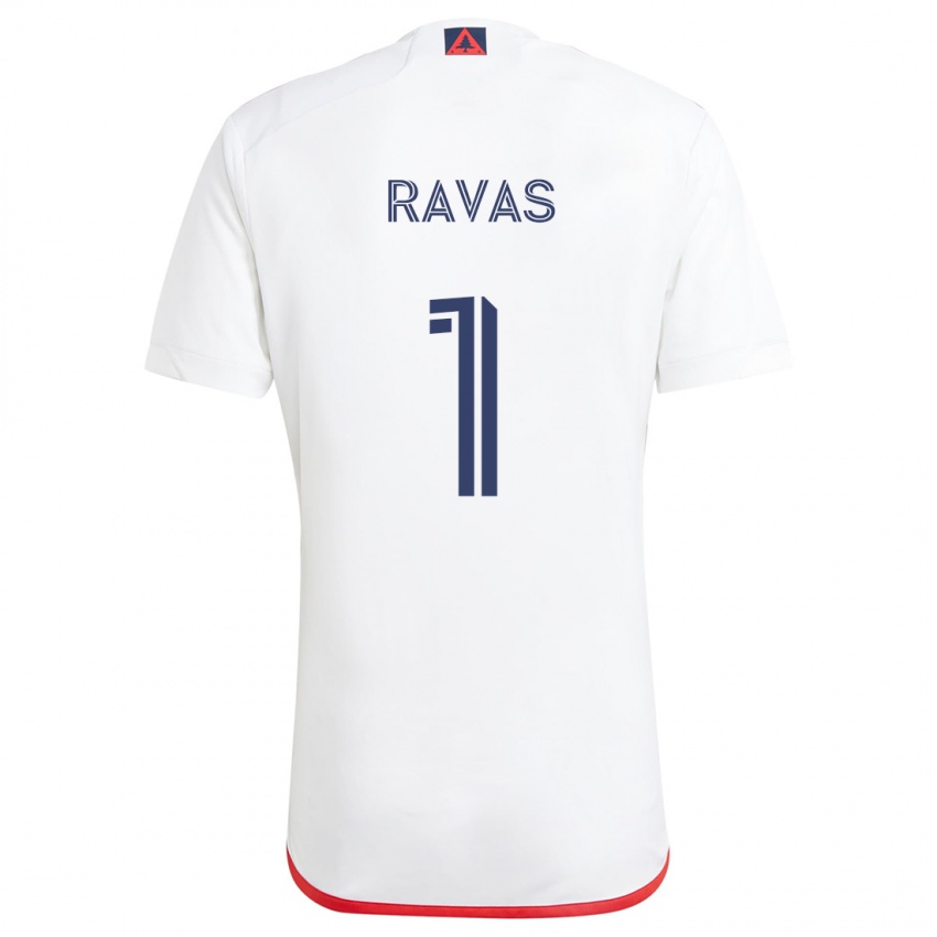 Børn Henrich Ravas #1 Hvid Rød Udebane Spillertrøjer 2024/25 Trøje T-Shirt