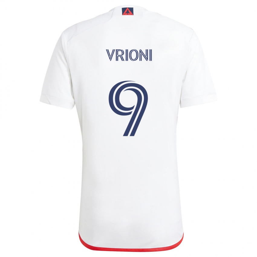 Børn Giacomo Vrioni #9 Hvid Rød Udebane Spillertrøjer 2024/25 Trøje T-Shirt