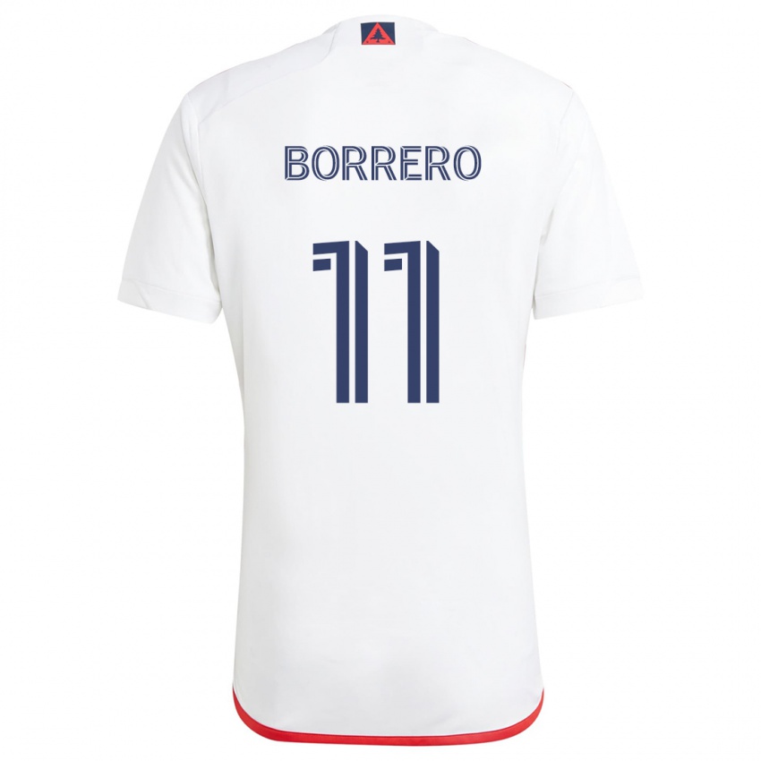 Børn Dylan Borrero #11 Hvid Rød Udebane Spillertrøjer 2024/25 Trøje T-Shirt