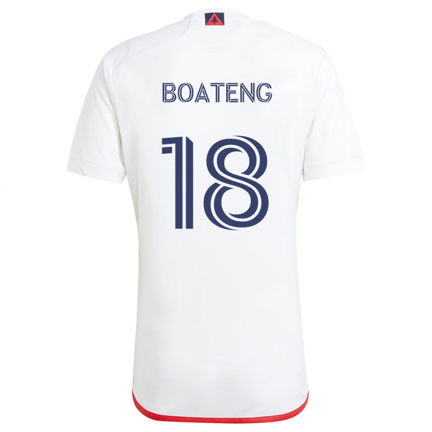 Børn Emmanuel Boateng #18 Hvid Rød Udebane Spillertrøjer 2024/25 Trøje T-Shirt