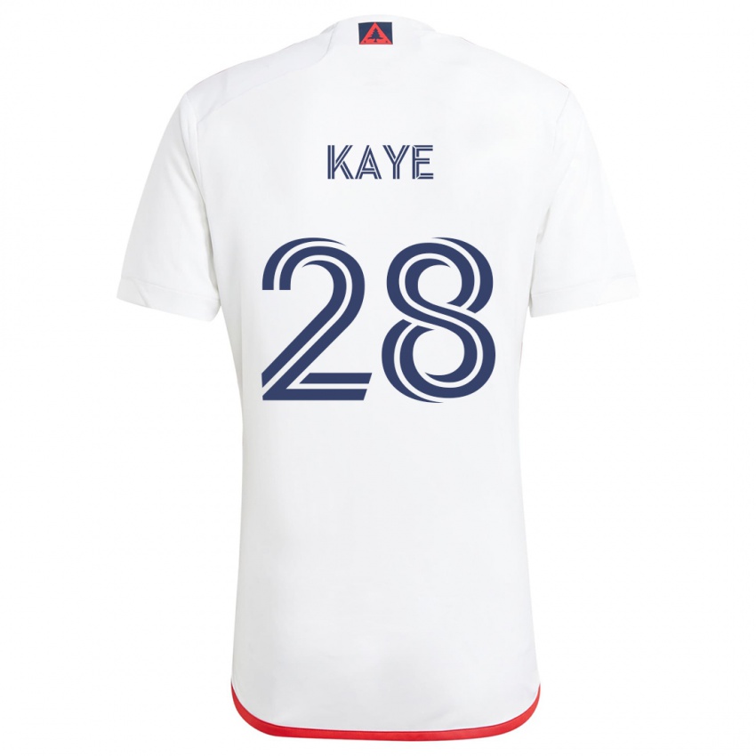 Børn Mark-Anthony Kaye #28 Hvid Rød Udebane Spillertrøjer 2024/25 Trøje T-Shirt