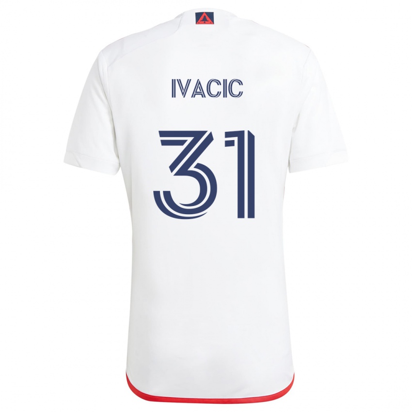 Børn Aljaz Ivacic #31 Hvid Rød Udebane Spillertrøjer 2024/25 Trøje T-Shirt