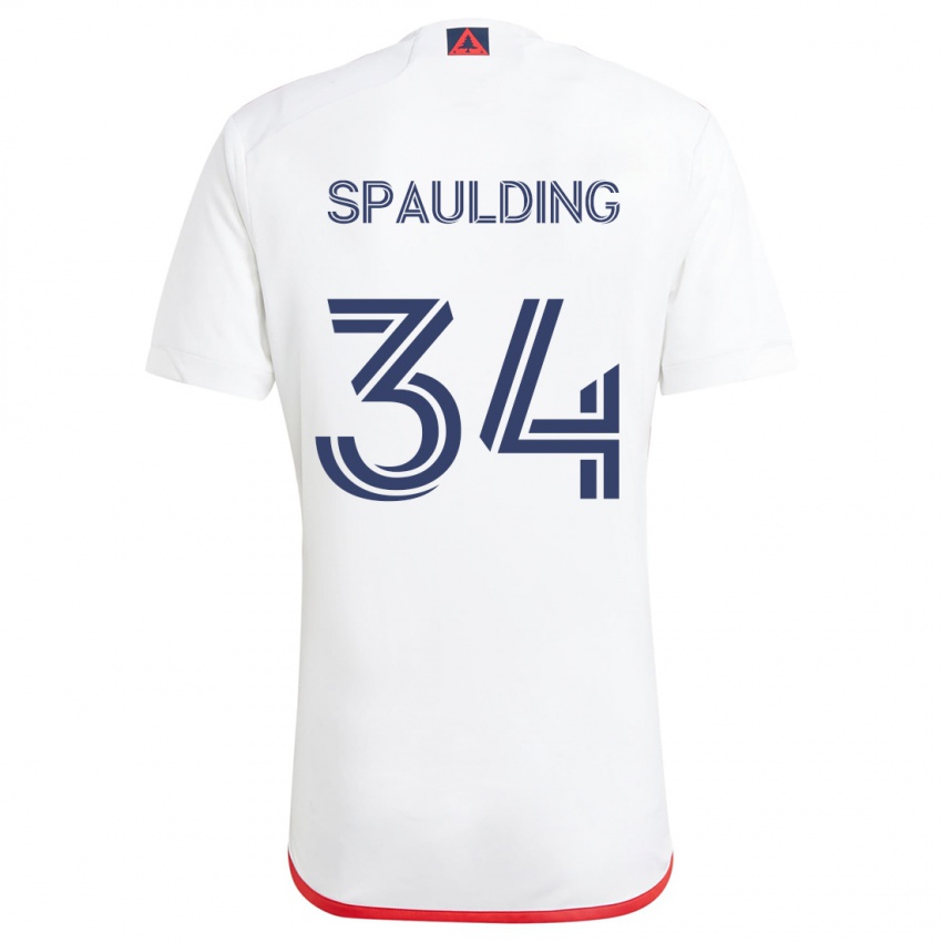 Børn Ryan Spaulding #34 Hvid Rød Udebane Spillertrøjer 2024/25 Trøje T-Shirt