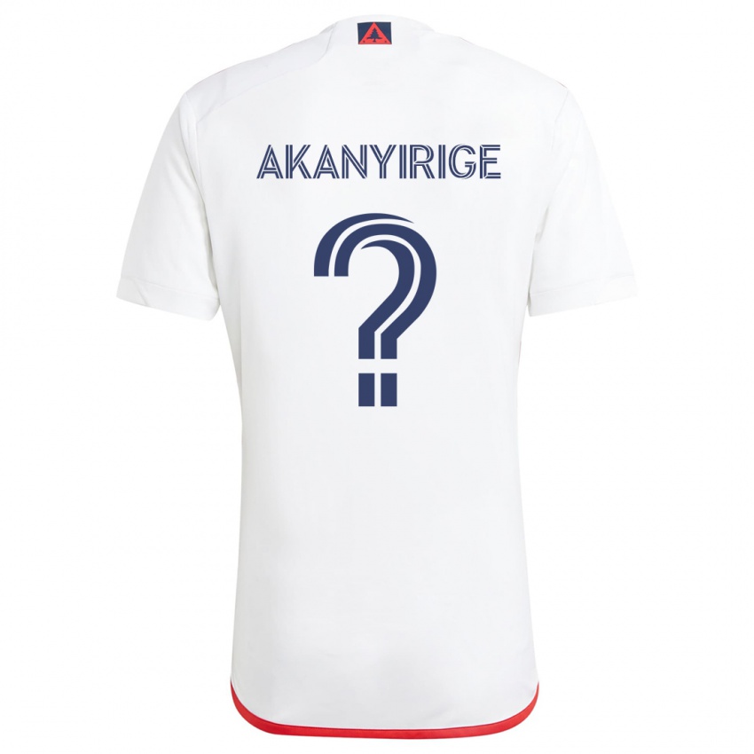 Børn Jacob Akanyirige #0 Hvid Rød Udebane Spillertrøjer 2024/25 Trøje T-Shirt