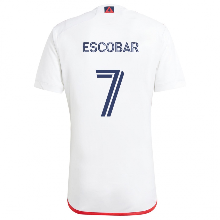 Børn Olger Escobar #7 Hvid Rød Udebane Spillertrøjer 2024/25 Trøje T-Shirt