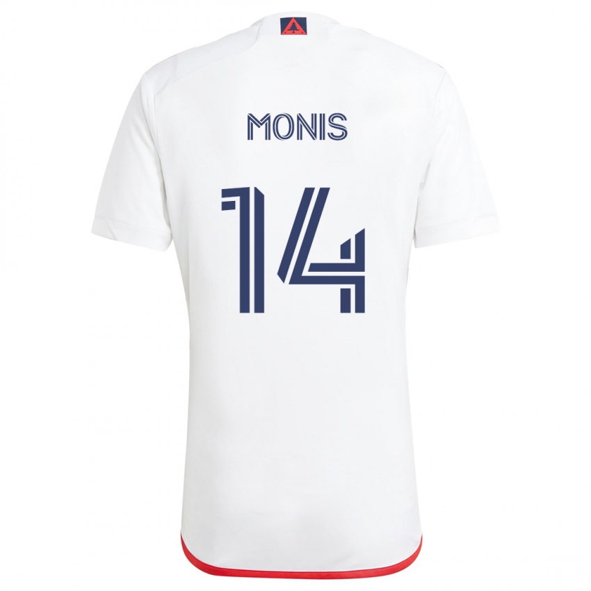 Børn Alex Monis #14 Hvid Rød Udebane Spillertrøjer 2024/25 Trøje T-Shirt