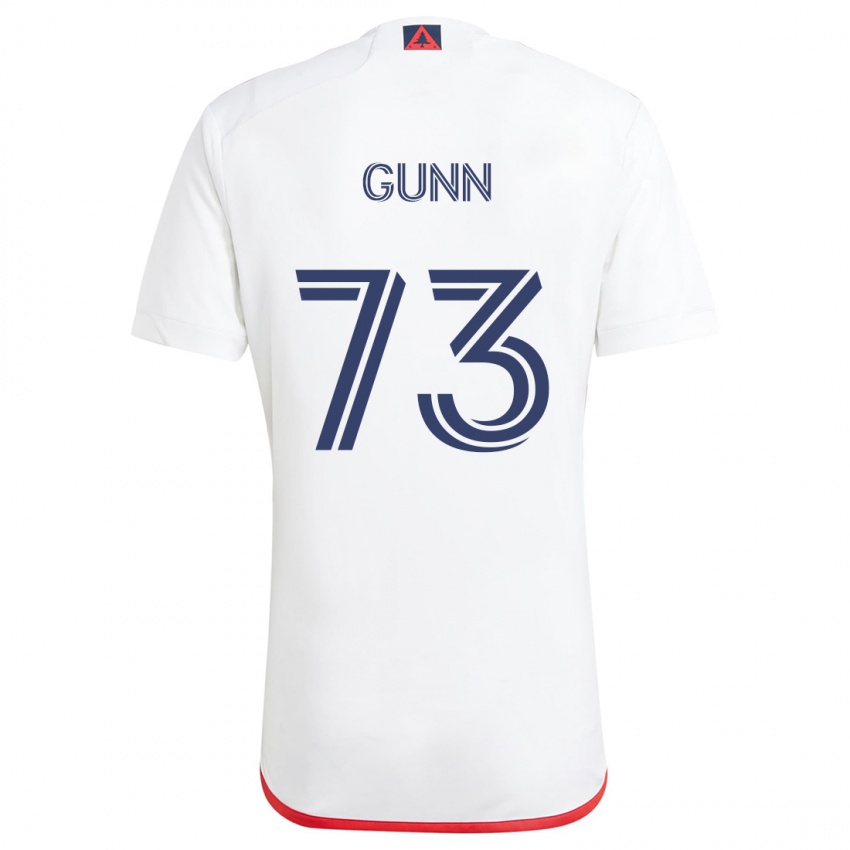 Børn Jd Gunn #73 Hvid Rød Udebane Spillertrøjer 2024/25 Trøje T-Shirt