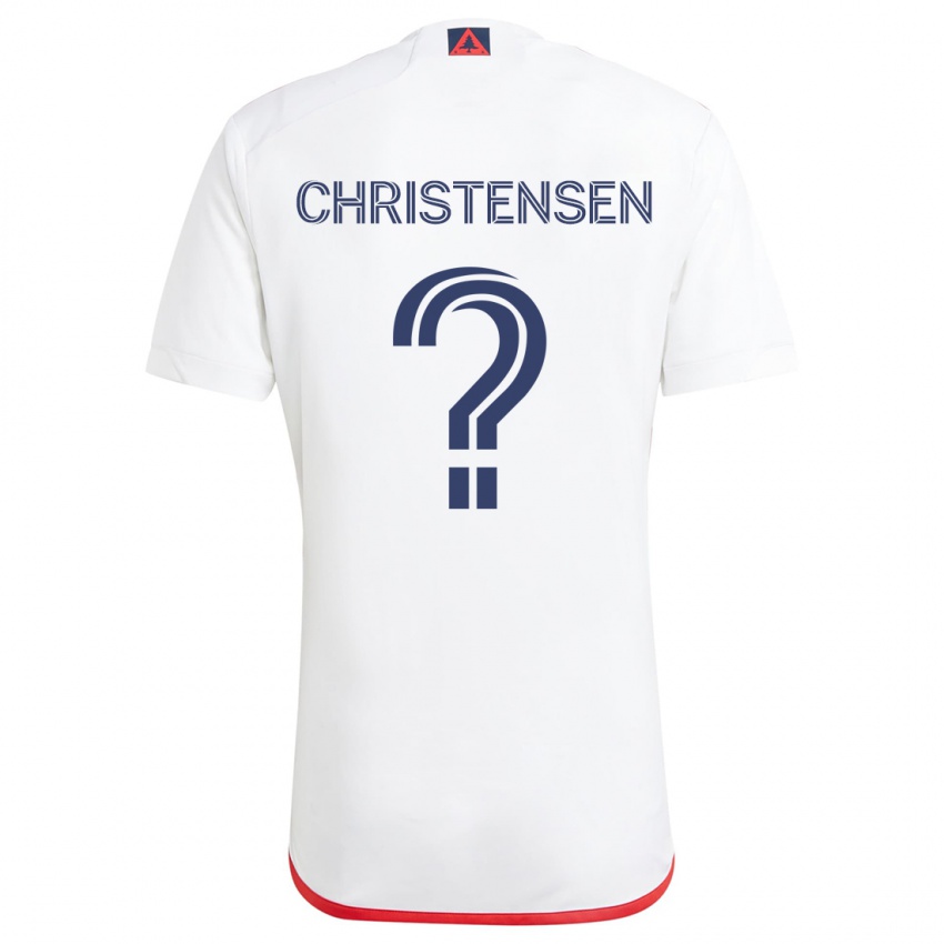 Børn Kevin Christensen #0 Hvid Rød Udebane Spillertrøjer 2024/25 Trøje T-Shirt