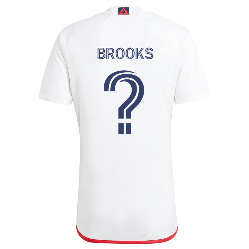 Børn Brian Brooks #0 Hvid Rød Udebane Spillertrøjer 2024/25 Trøje T-Shirt