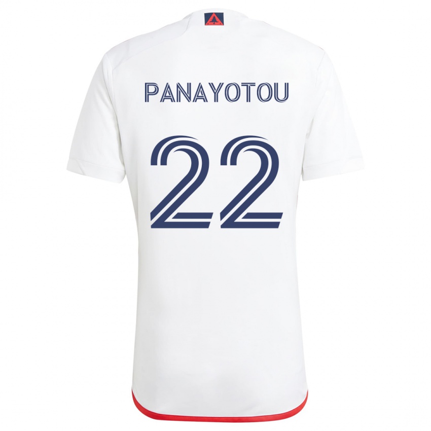 Børn Jack Panayotou #22 Hvid Rød Udebane Spillertrøjer 2024/25 Trøje T-Shirt