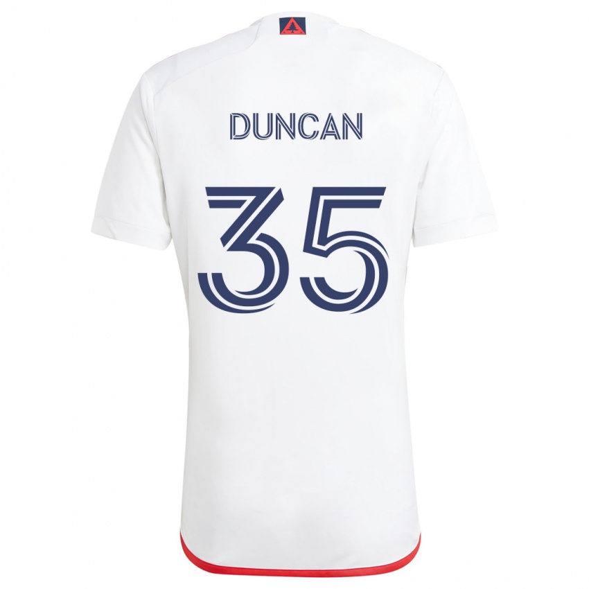 Børn Nakye Greenidge-Duncan #35 Hvid Rød Udebane Spillertrøjer 2024/25 Trøje T-Shirt