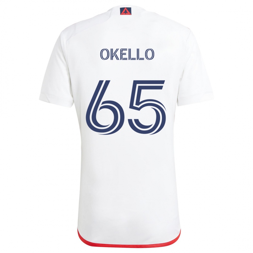 Børn Noble Okello #65 Hvid Rød Udebane Spillertrøjer 2024/25 Trøje T-Shirt