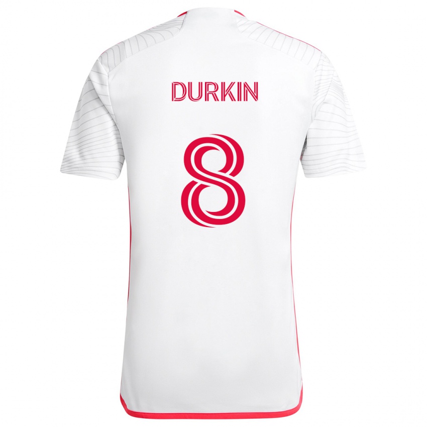 Børn Chris Durkin #8 Hvid Rød Udebane Spillertrøjer 2024/25 Trøje T-Shirt