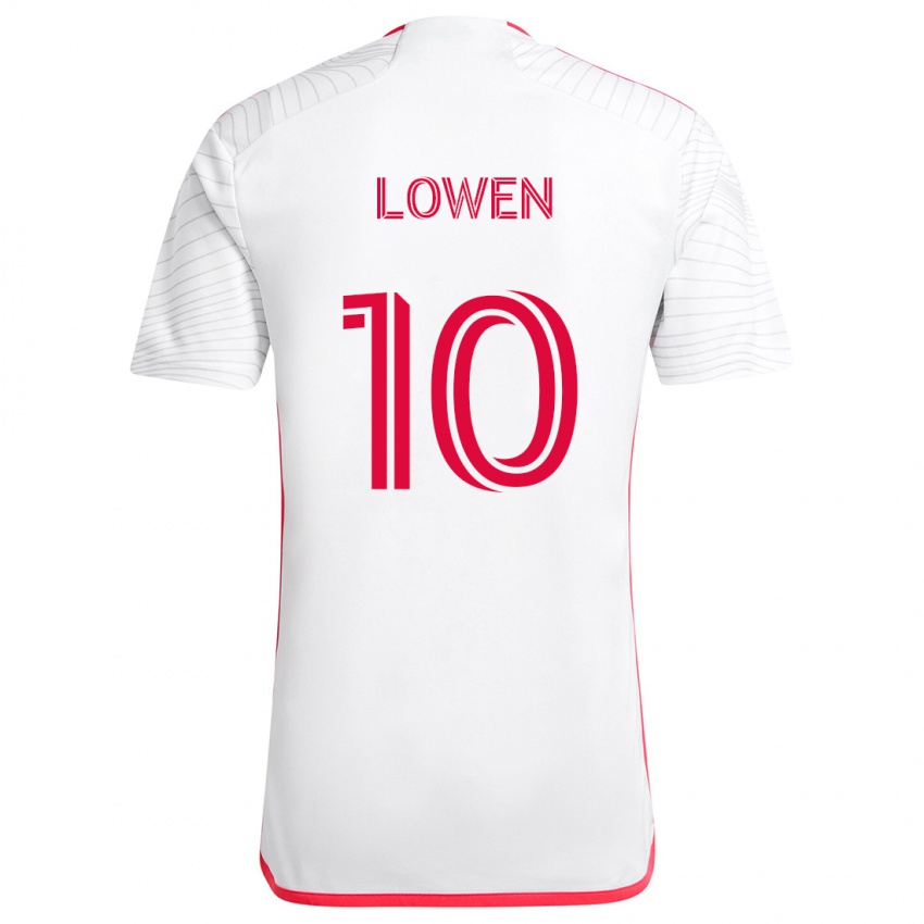 Børn Eduard Löwen #10 Hvid Rød Udebane Spillertrøjer 2024/25 Trøje T-Shirt