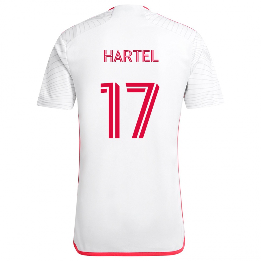 Børn Marcel Hartel #17 Hvid Rød Udebane Spillertrøjer 2024/25 Trøje T-Shirt