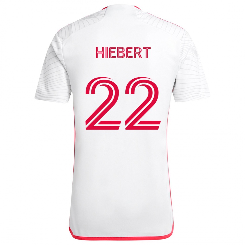 Børn Kyle Hiebert #22 Hvid Rød Udebane Spillertrøjer 2024/25 Trøje T-Shirt