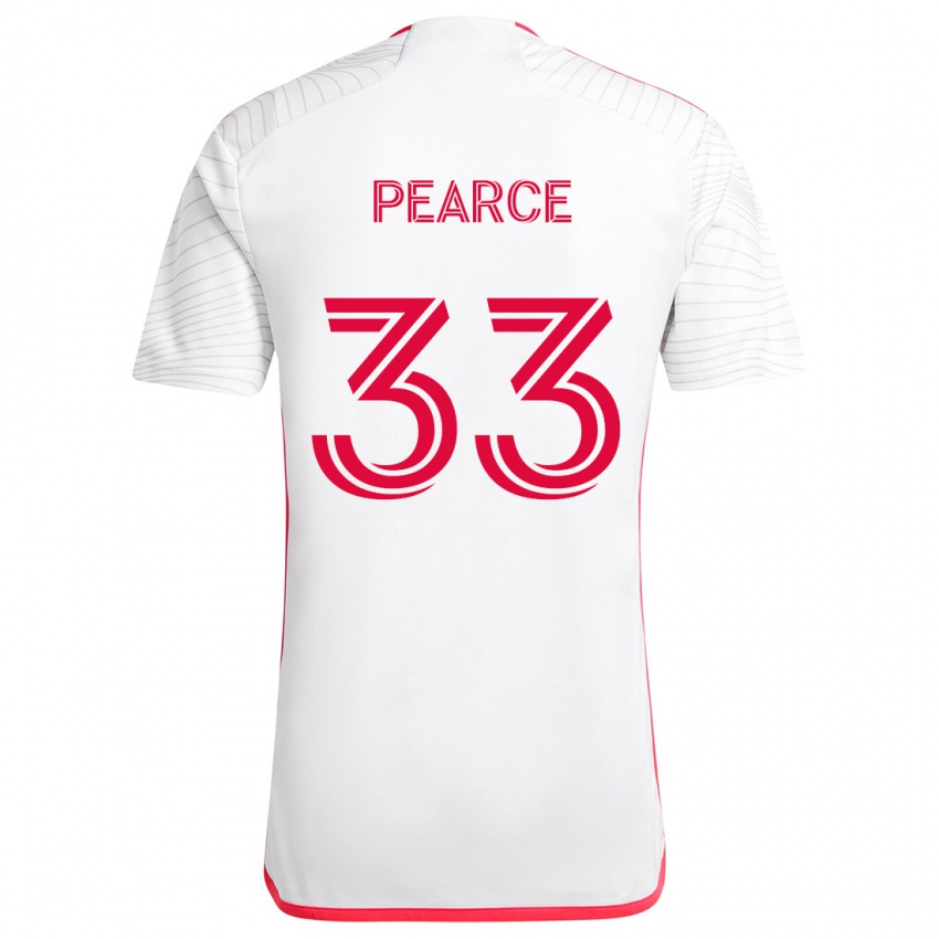 Børn Tyson Pearce #33 Hvid Rød Udebane Spillertrøjer 2024/25 Trøje T-Shirt