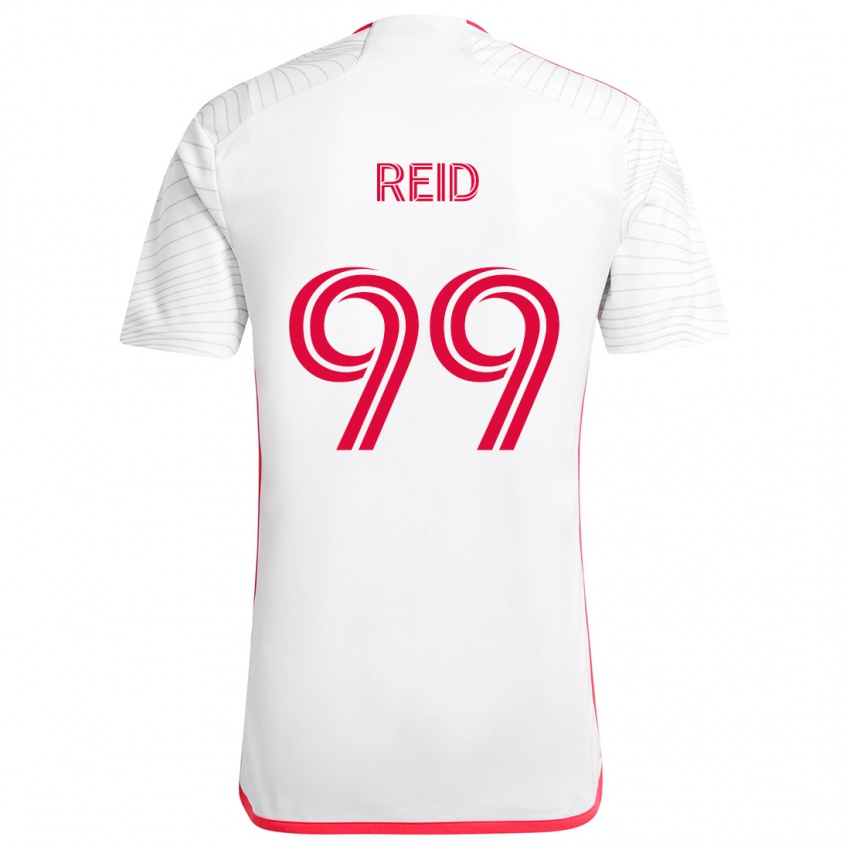 Børn Jayden Reid #99 Hvid Rød Udebane Spillertrøjer 2024/25 Trøje T-Shirt