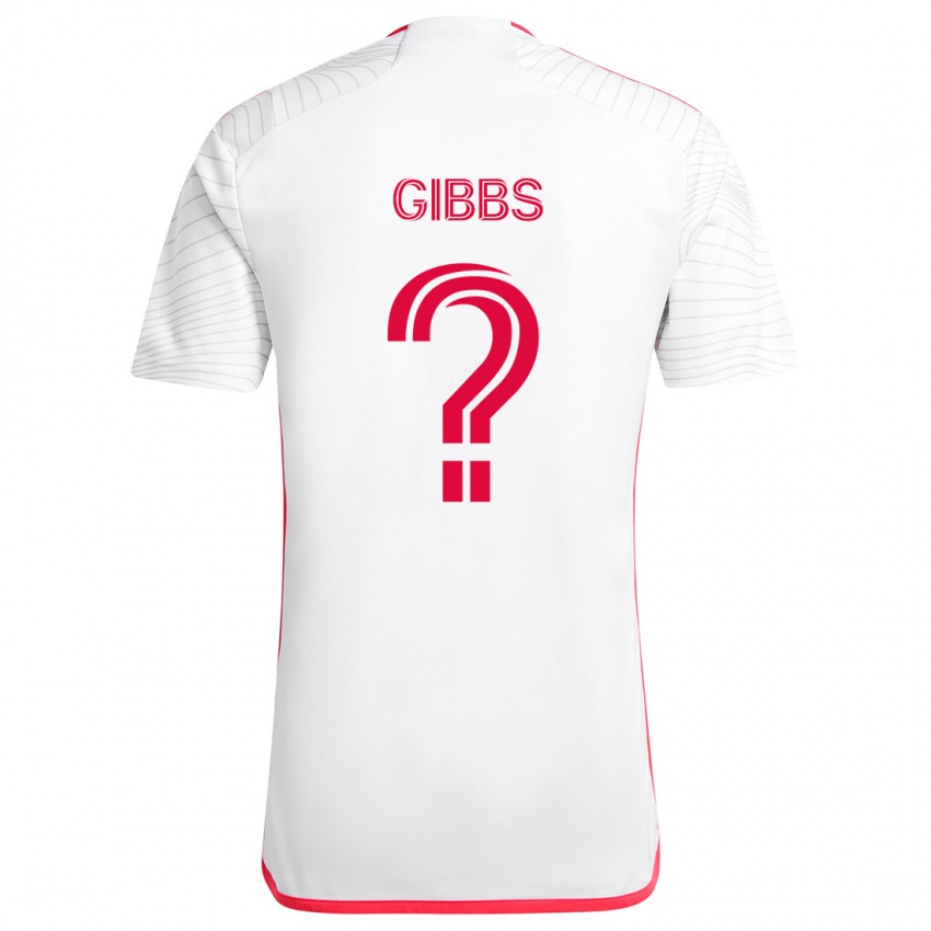 Børn Ryley Gibbs #0 Hvid Rød Udebane Spillertrøjer 2024/25 Trøje T-Shirt